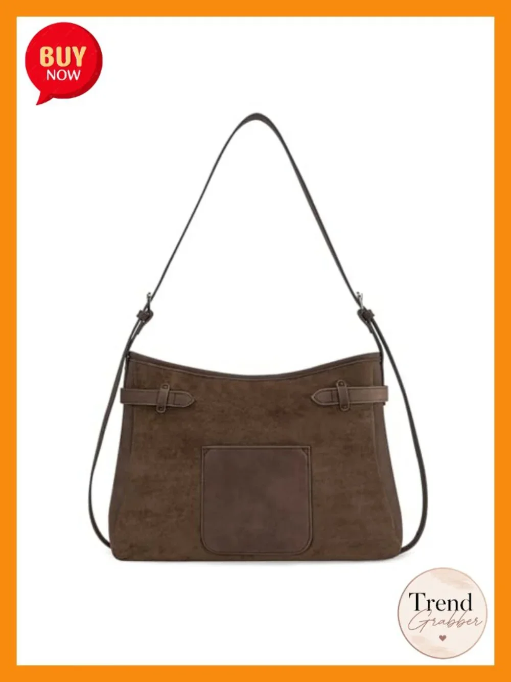 Soft Faux Suede Slouchy Hobo Tote Bag, Adjustable Strap Shoulder Bag for Work